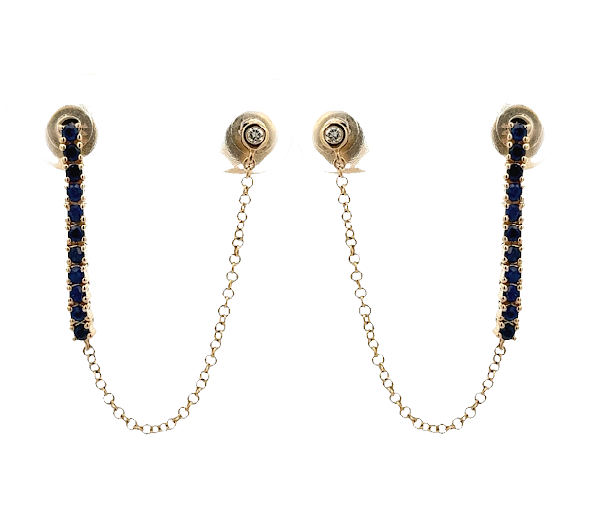 D0.03 14KY SAPPHIRE 0.45CT EARRINGS