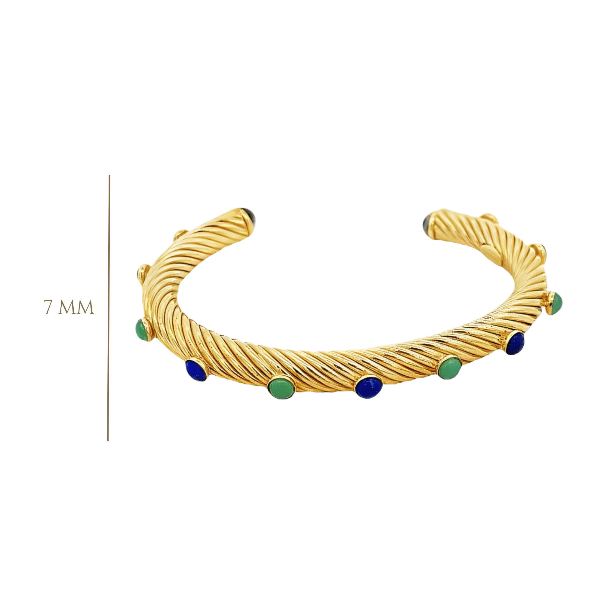 TORSADE BANGLE SET WITH MULTI COLOR STONES - C'SANTOS