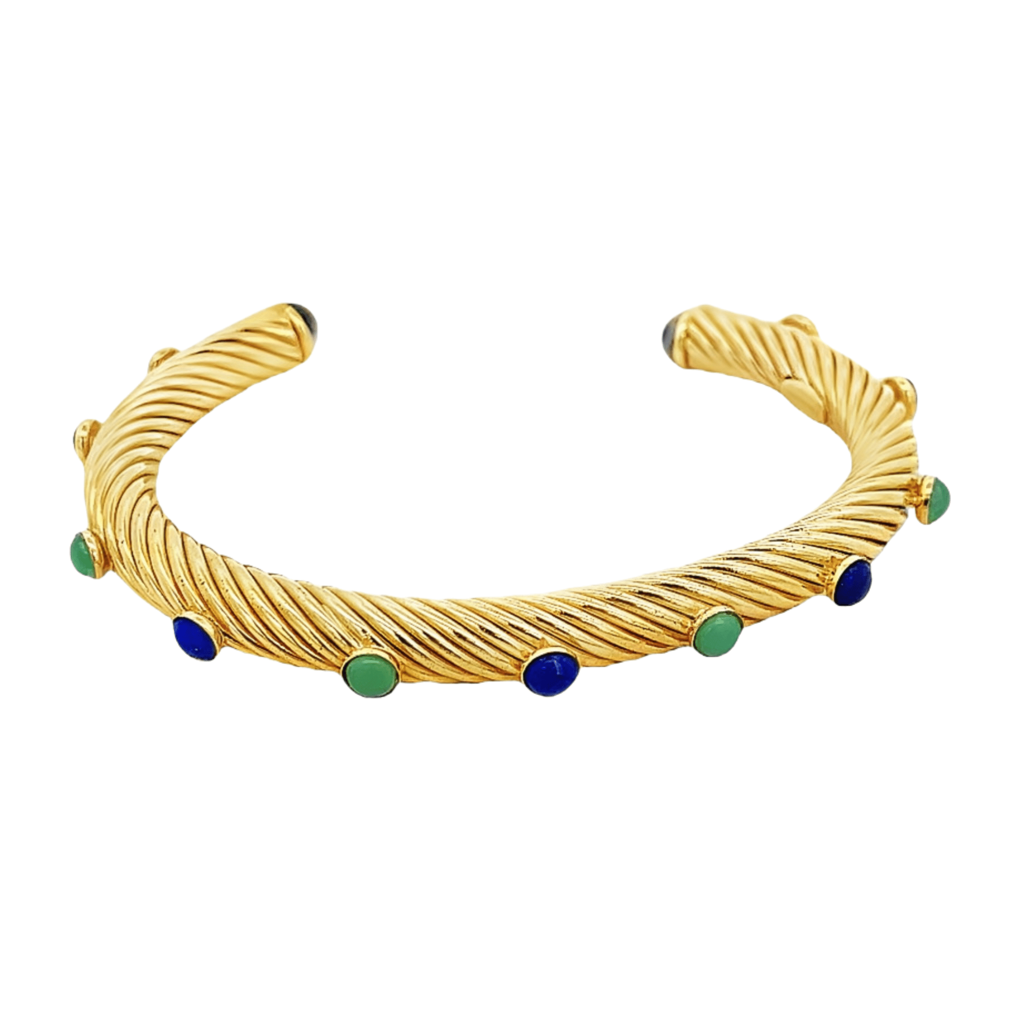 TORSADE BANGLE SET WITH MULTI COLOR STONES - C'SANTOS
