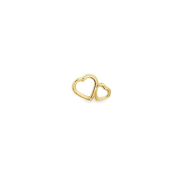 14K GOLD TWO HEARTS PIERCING