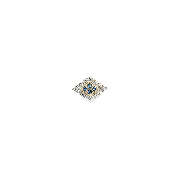 14KY BLUE AND WHITE CRYSTALS PIERCING
