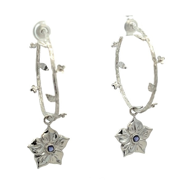EARRINGS FACITATE ROUND IOLITE