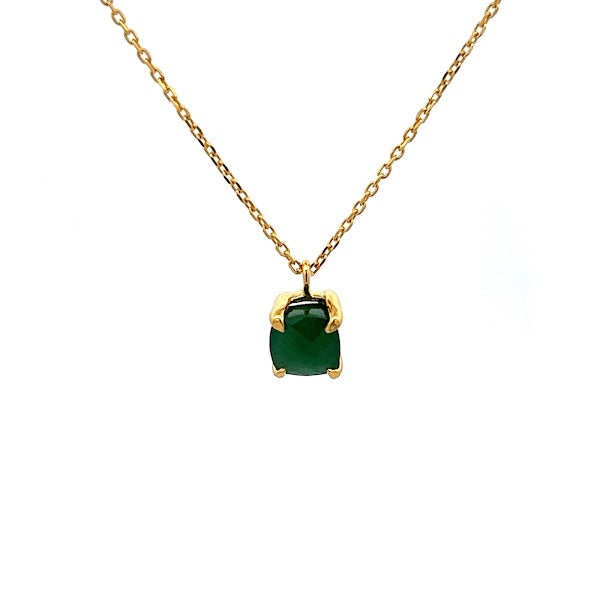 925 SILVER GOLD PLATED AVENTURINE NECKLACE