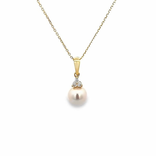 18K GOLD PENDANT WITH PEARL AND DIAMOND
