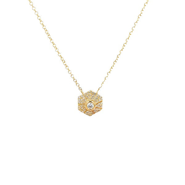 D0.15CT 14KY POLYGON NECKLACE