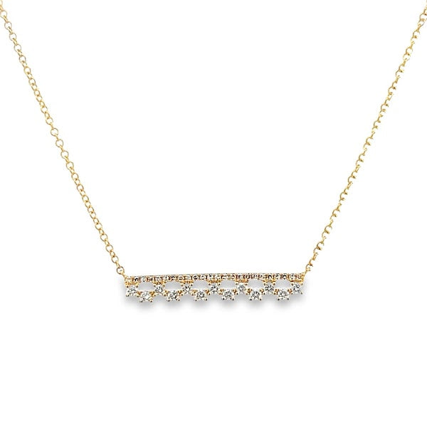 D0.29CT 14KY TWO ROWS SEMI INFINITY CLUSTER CUSHION NECKLACE