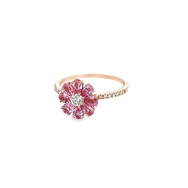 D0.22CT 18KR FLOWER PEAR CUT RING PS0.87 CT T6.5