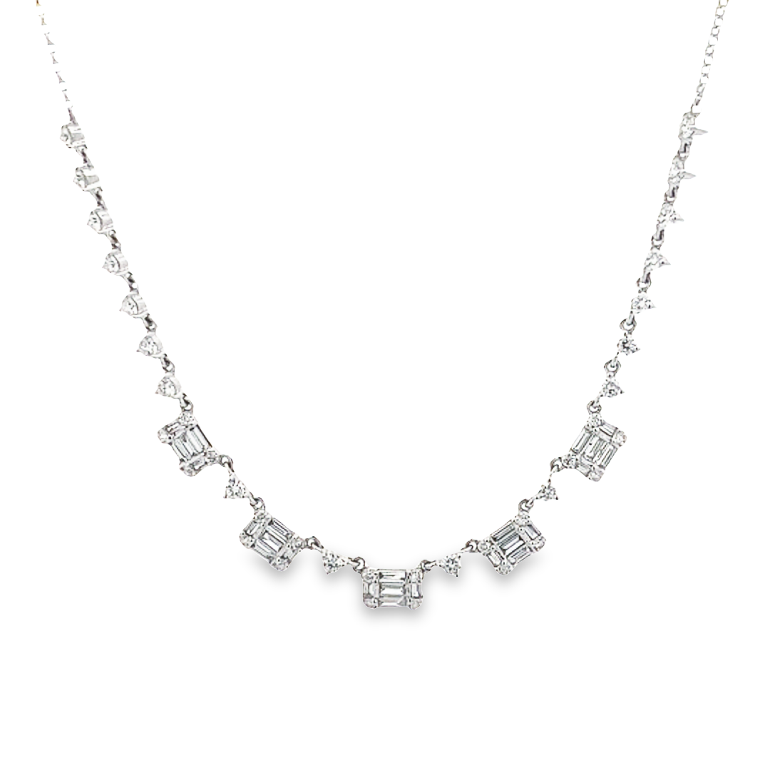 D0.48 14KW BAGUETTE DIAMOND NECKLACE