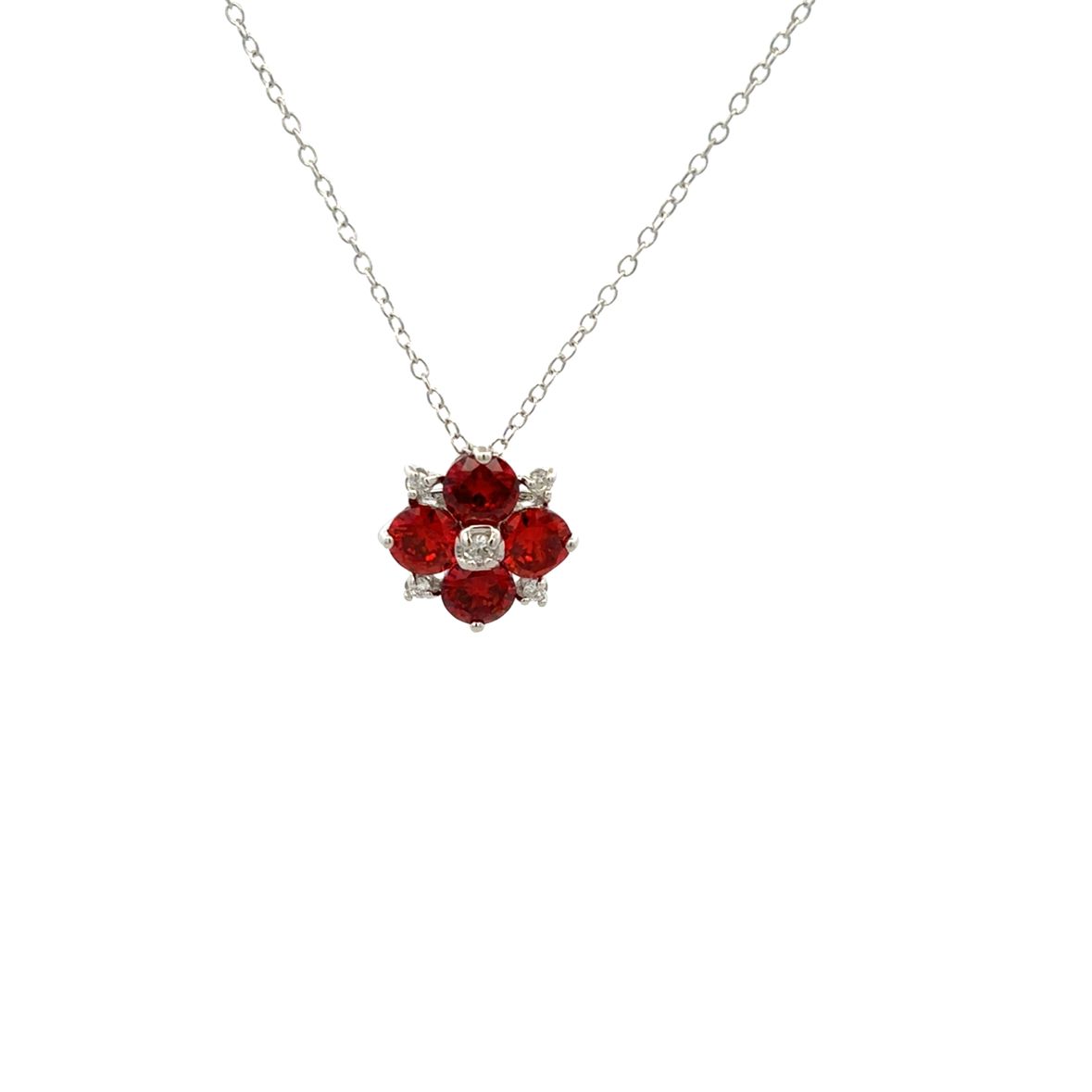 925SS 4 PETALS FLOWER RED SET