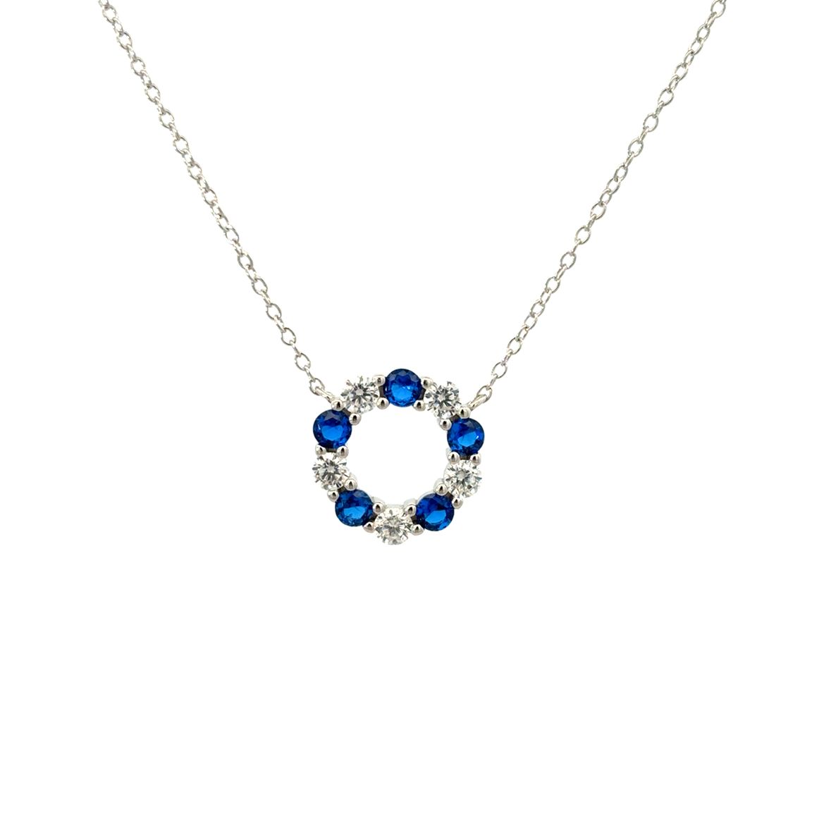 925SS CIRCLE CZ BLUE SET