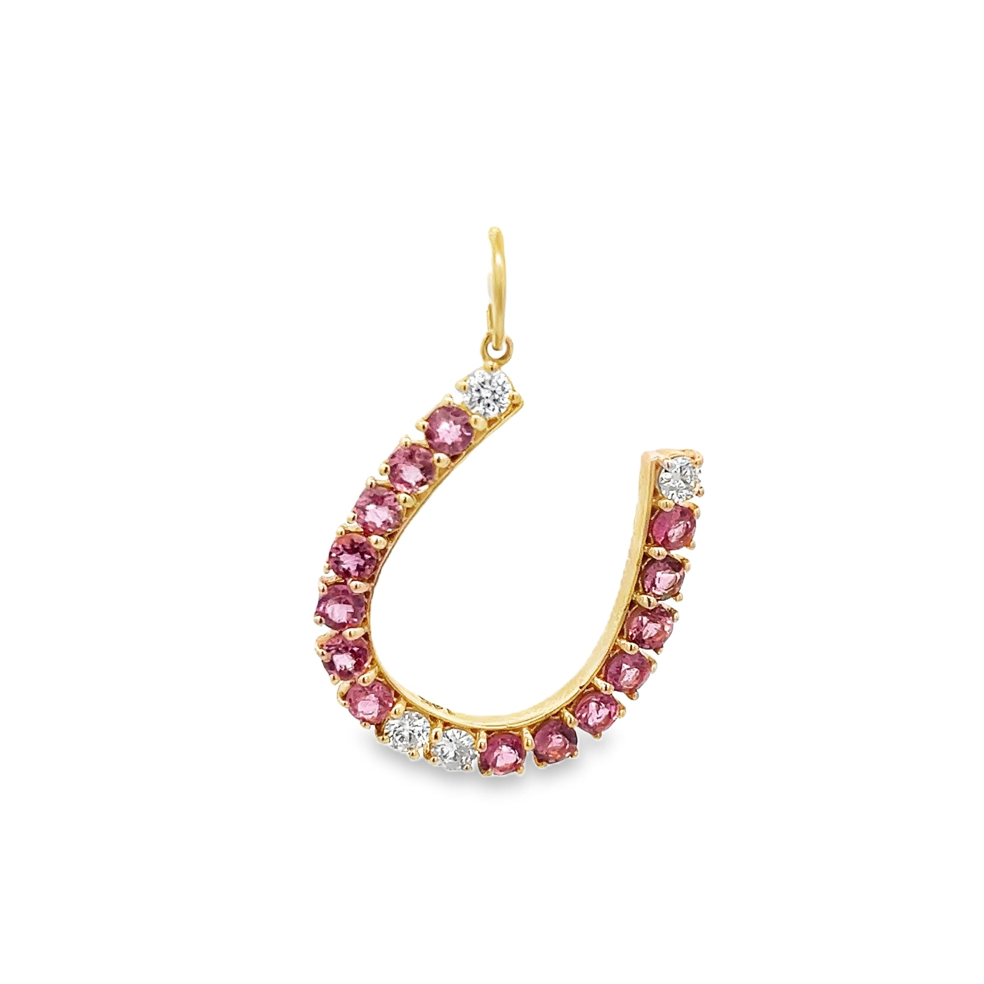D0.50CT 14KY BIG HORSESHOE CHARM PS2.00CT