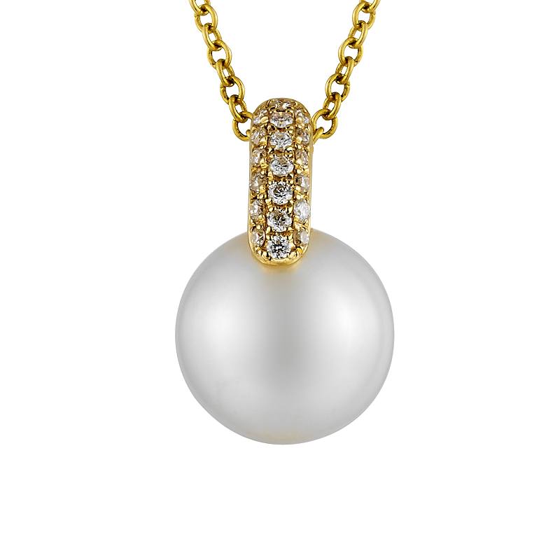 D0.06CT 14KY BAR DIAMOND NECKLACE P8.5MM