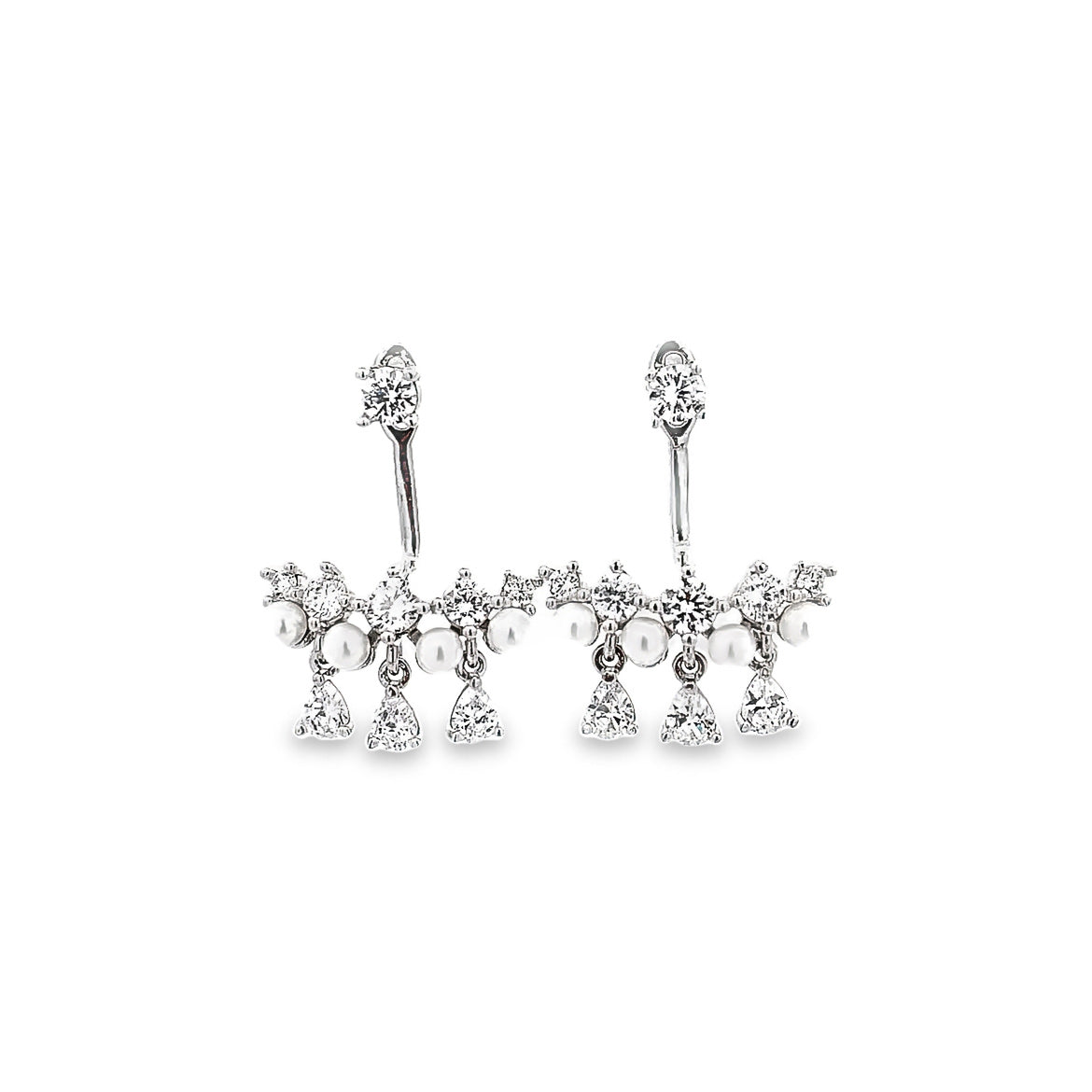 CLR CZ WHITE PEARL EARRING
