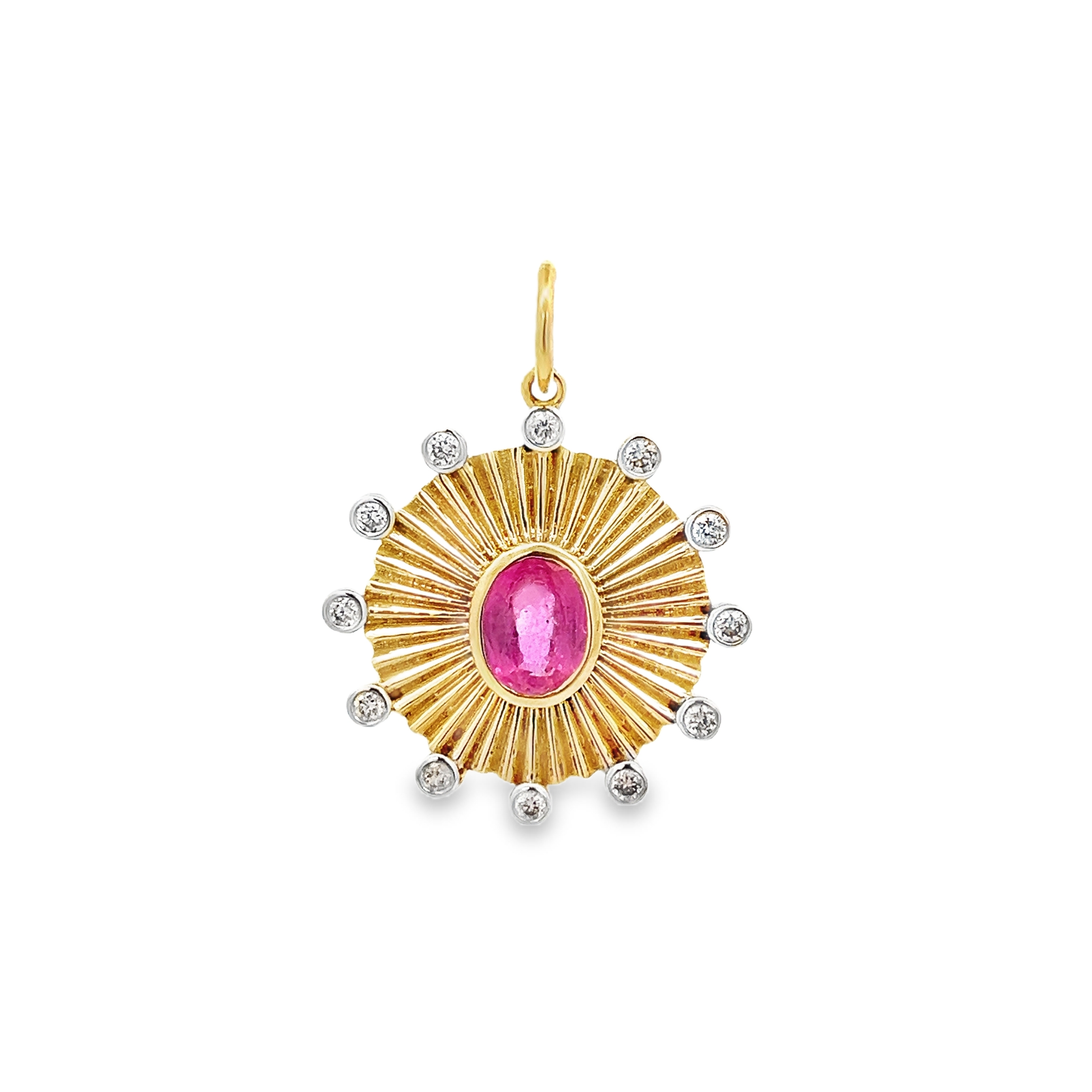 D0.29CT 14KY COIN TEXTURE AROUND BEZEL CHARM PS0.89CT