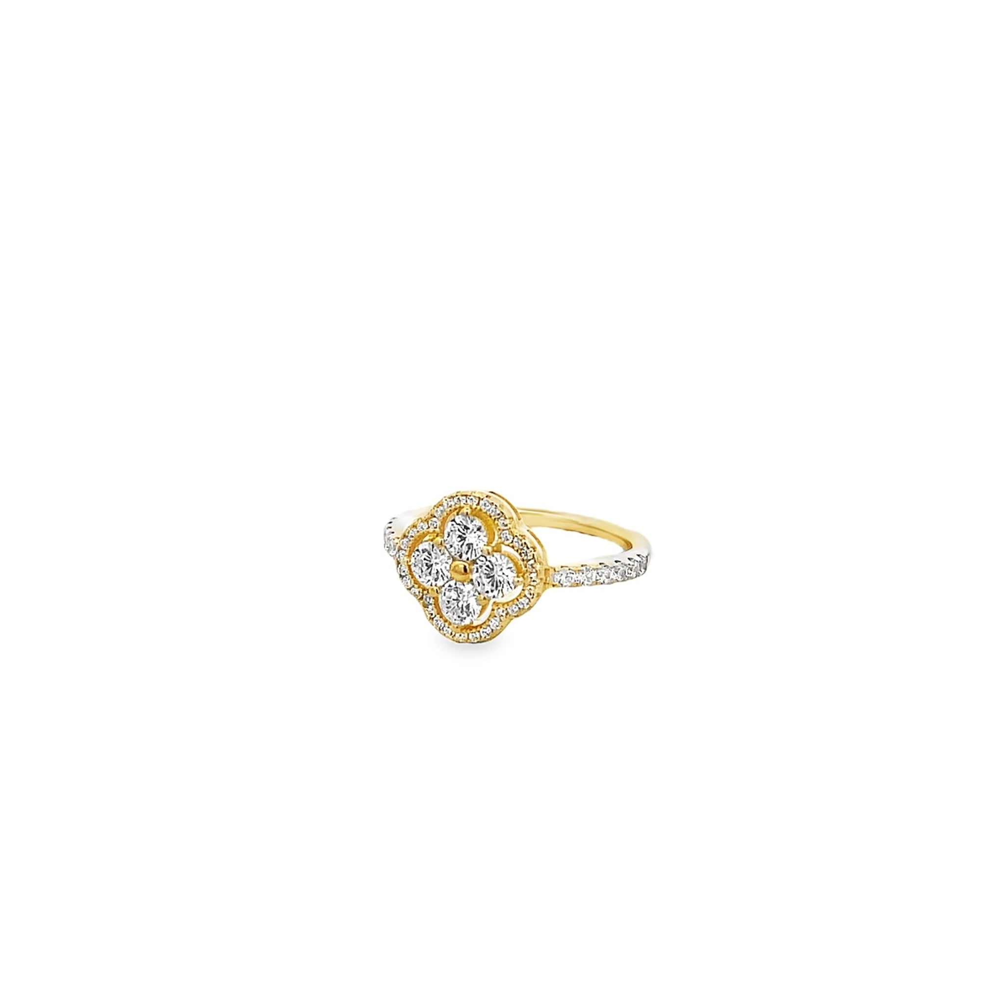 925GD SEMI INFINITY CLOVER OUTILINE CZ RING T7