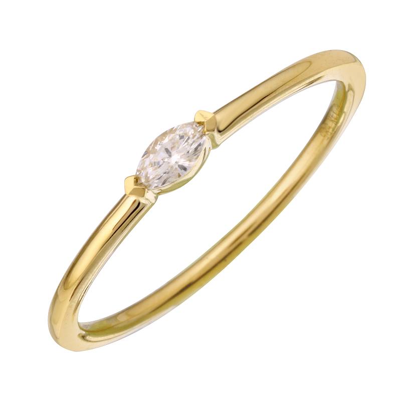 D0.08CT 14KY MARQUESITE DIAMOND RING T6.5