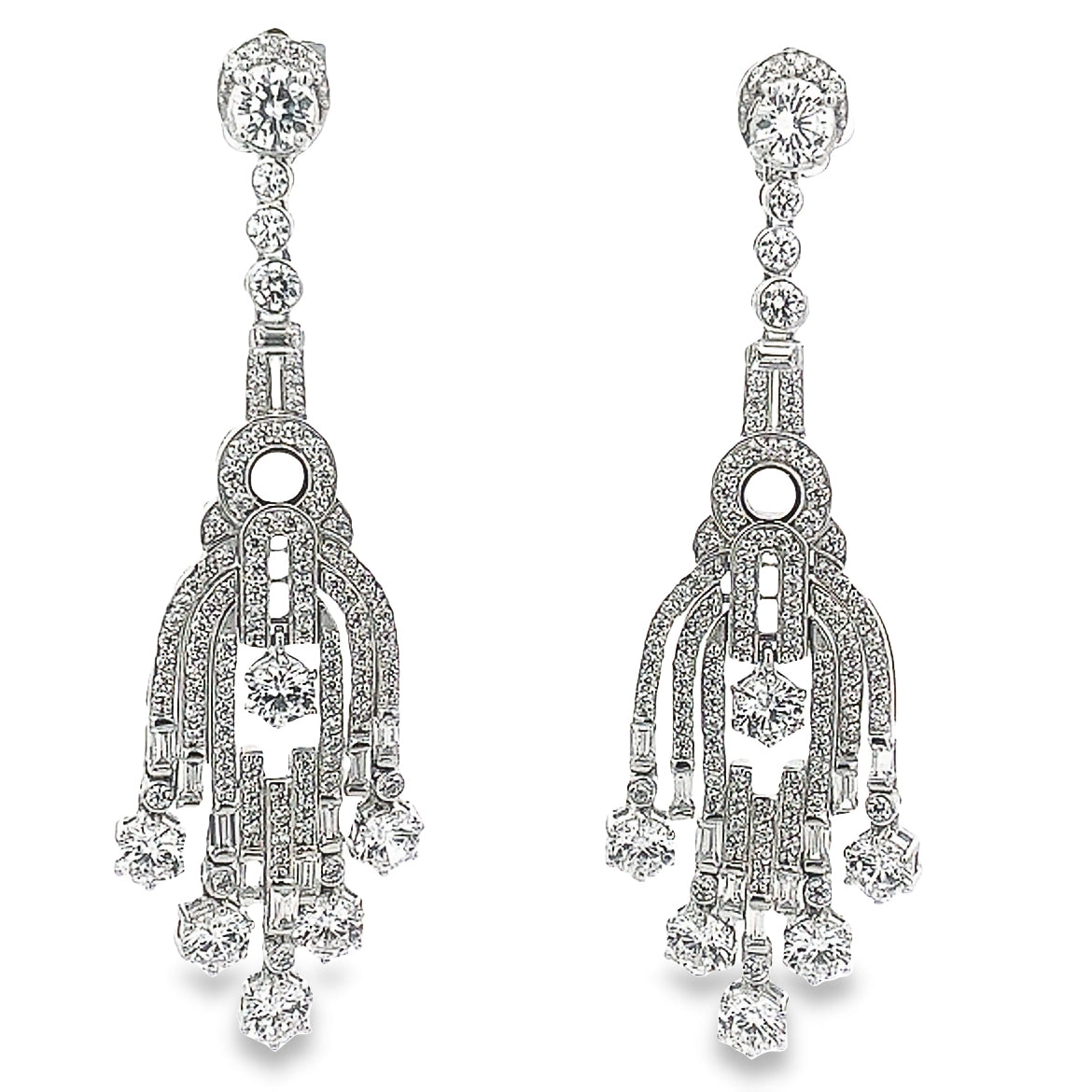 EARRING SILVER CENTER WHITE CZ