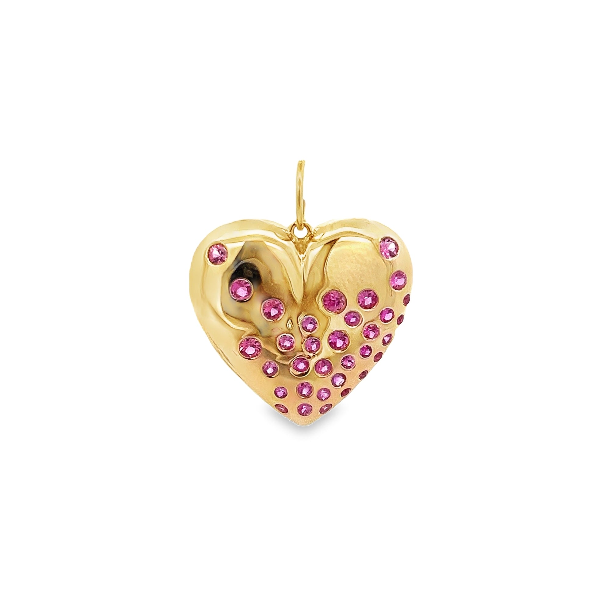 14KY HEART DOMO AND SAPPHIRE CHARM PS0.75CT