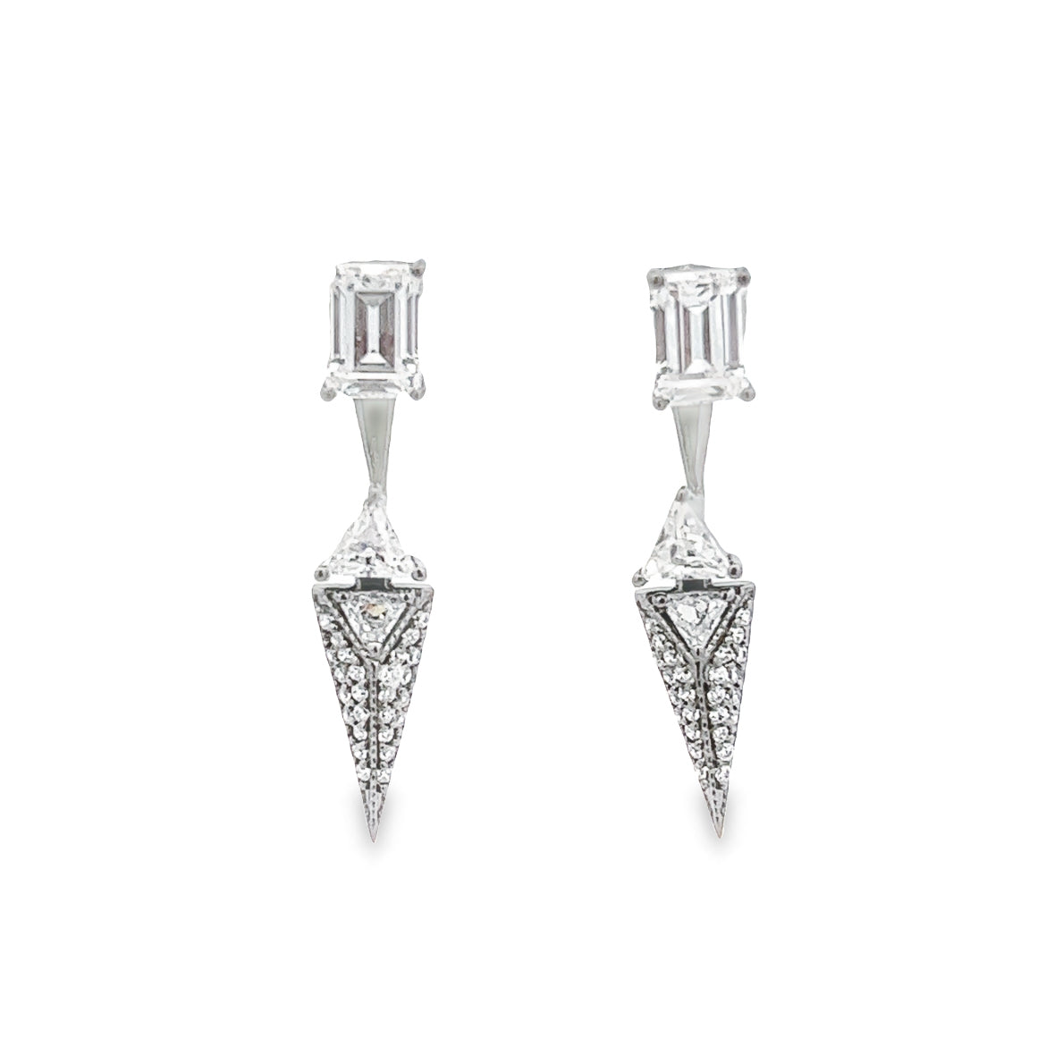 EARRING SILVER CENTER WHITE CZ BP