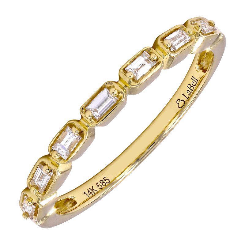 D0.17CT 14KY BAGUETTE SEMINFINTY RING T6.5