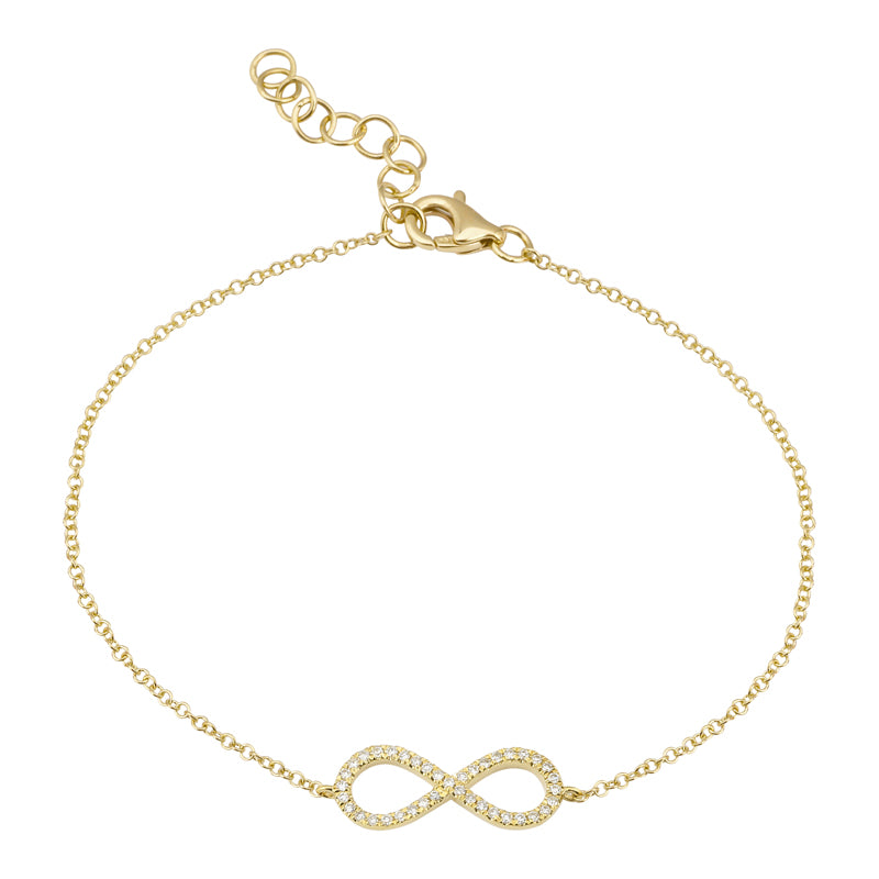 D0.10CT 14KY INFINITY BRACELET
