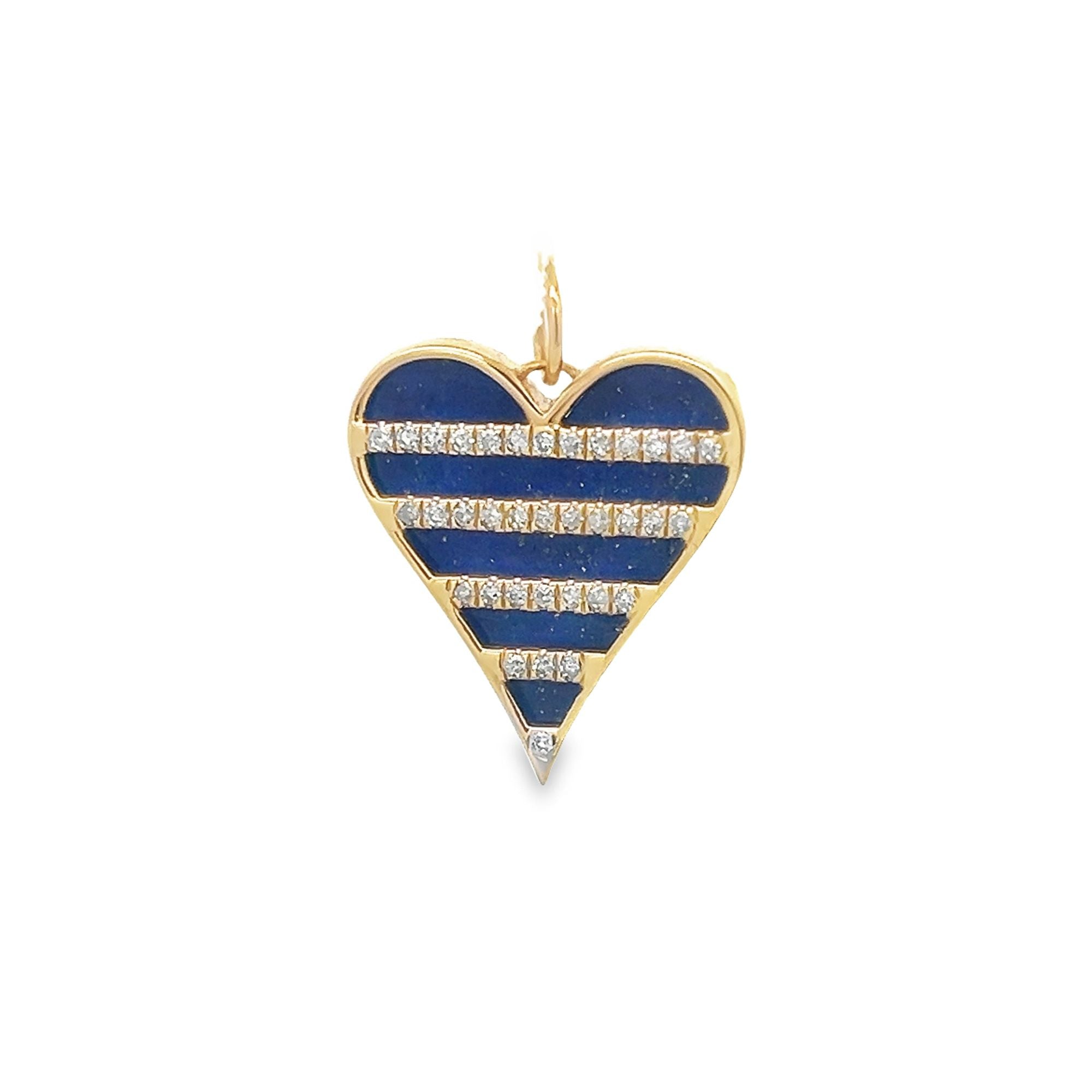 D0.20CT 14KY HEART AND ROW PAVE PENDANT LL3.40CT