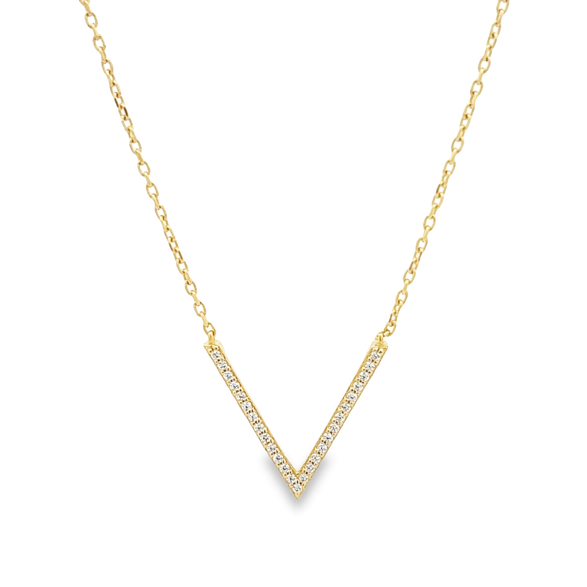 NECKLACE SILVER CENTER WHITE CZ