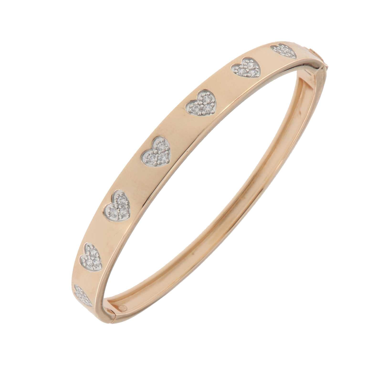 925RG STATION HEART PAVE BANGLE