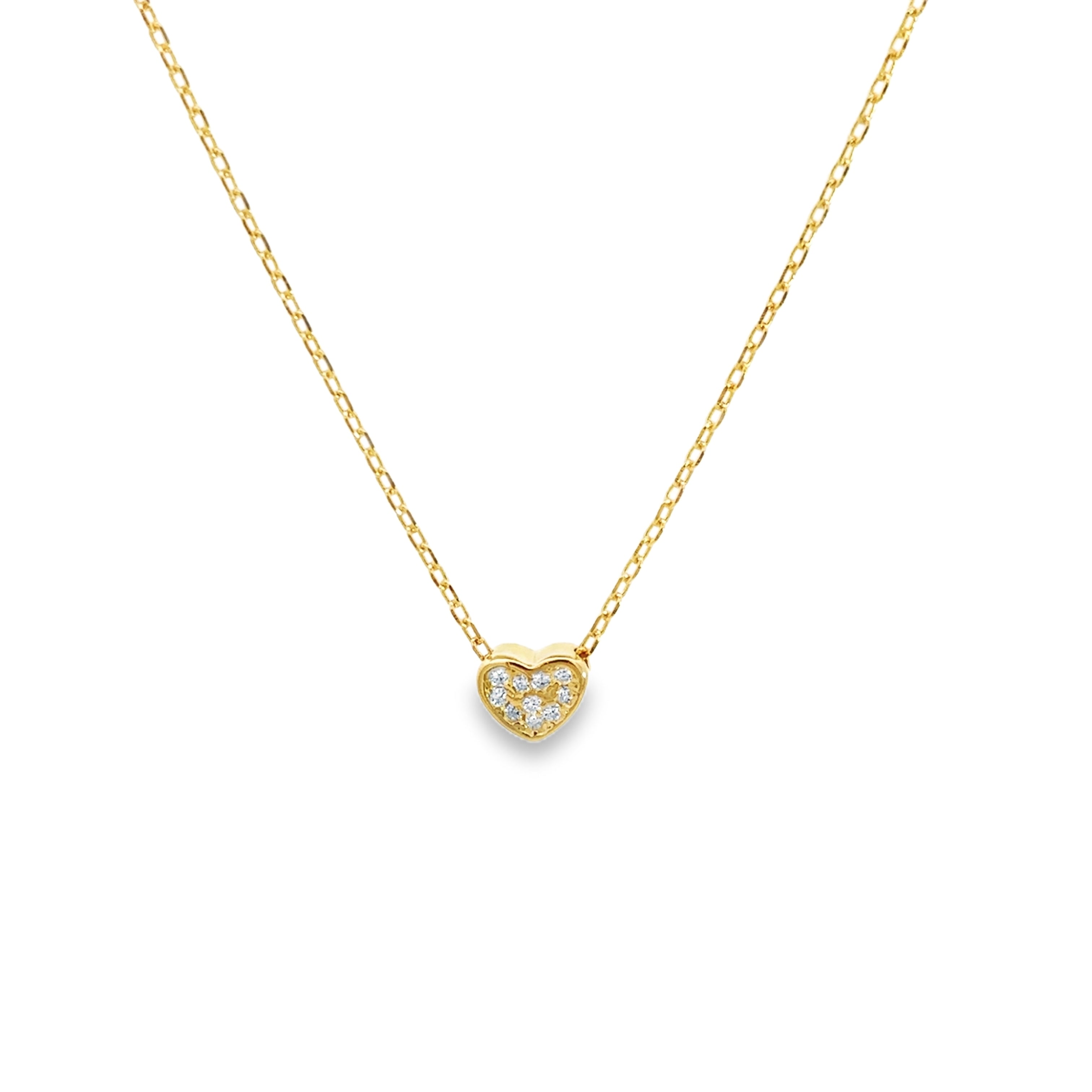 925GD MINI HEART PAVE CZ NECKLACE