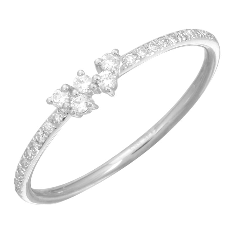 D0.12CT 14KW CLUSTER SEMINFINITY RING T6.5