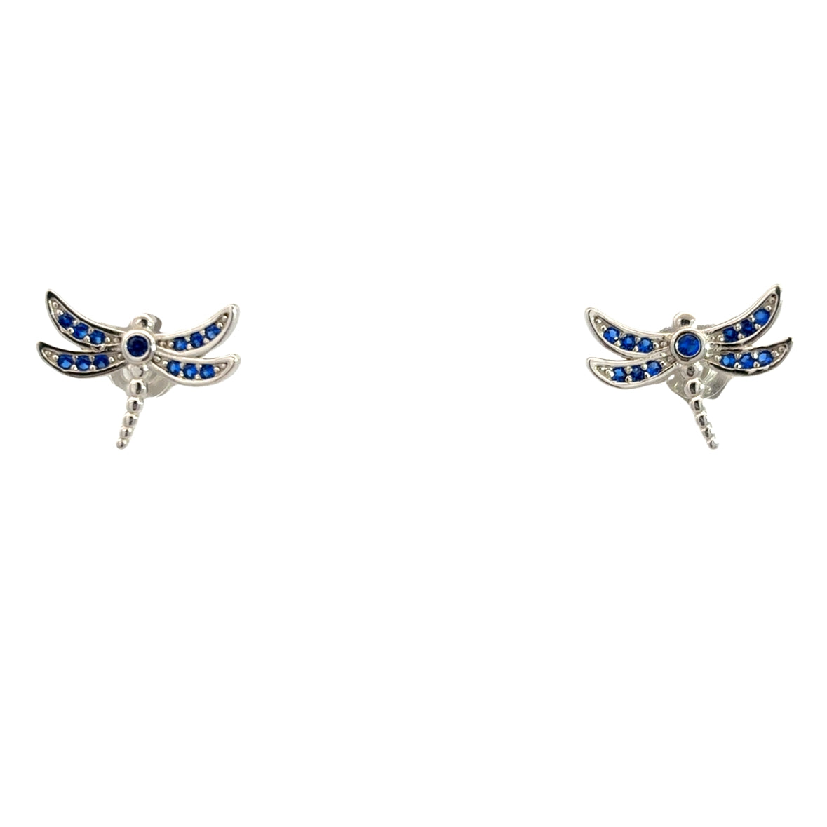 925SS DRAGONFLY BLUE CZ EARRINGS
