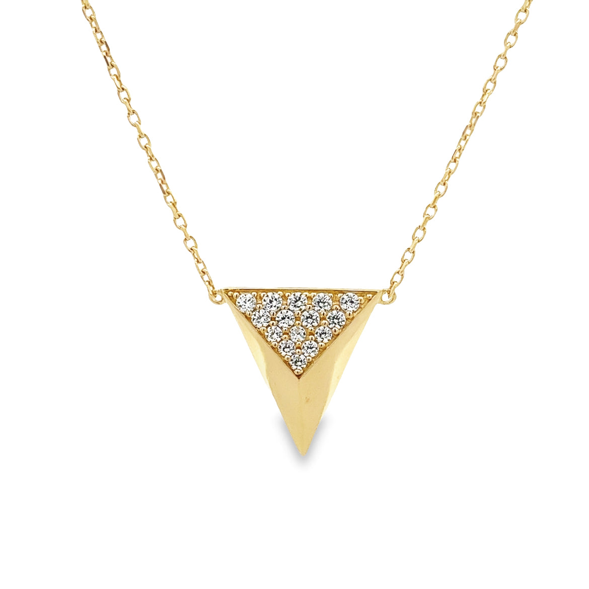 NECKLACE SILVER CENTER WHITE CZ GP
