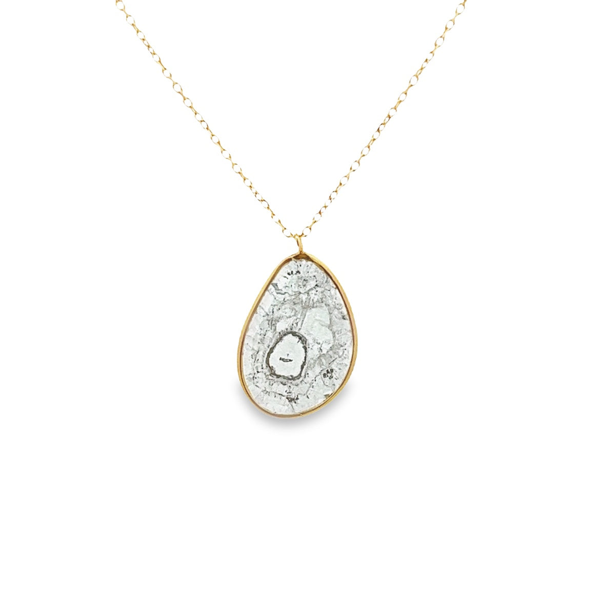 SLICED DIAMOND PENDANT SET IN 14K YELLOW GOLD