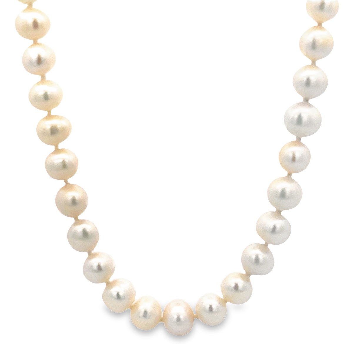 WHITE PEARL WITH STERLING SILVER CLASP 8MM NECKLACE - C'SANTOS