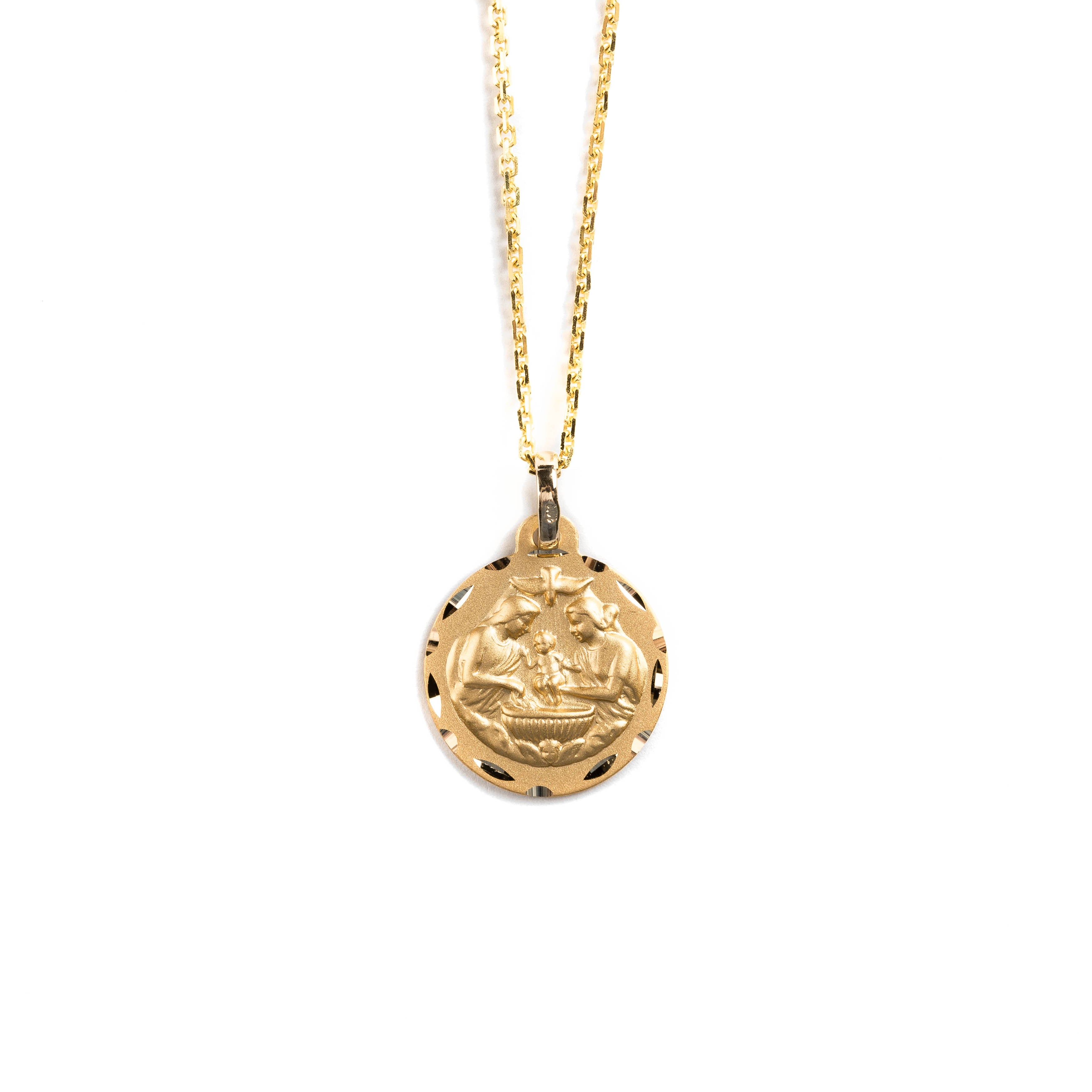 MEDALLA DE NUEVO BAUTISMO EN ORO AMARILLO DE 14K