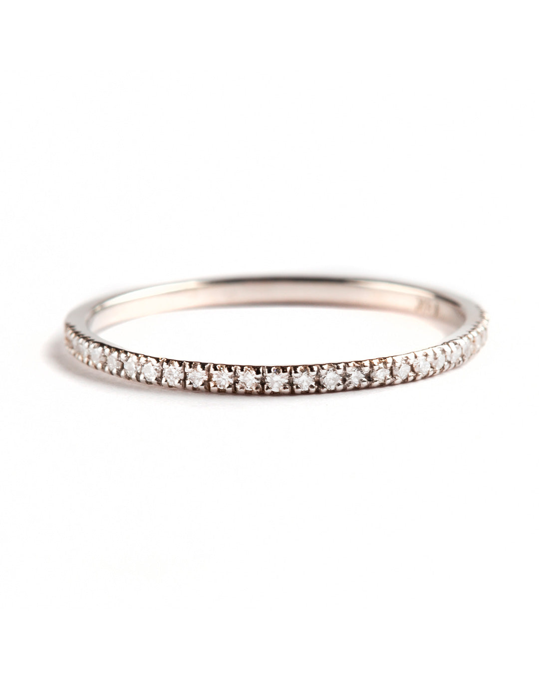 14K WHITE GOLD SEMI INFINITY RING WITH DIAMONDS