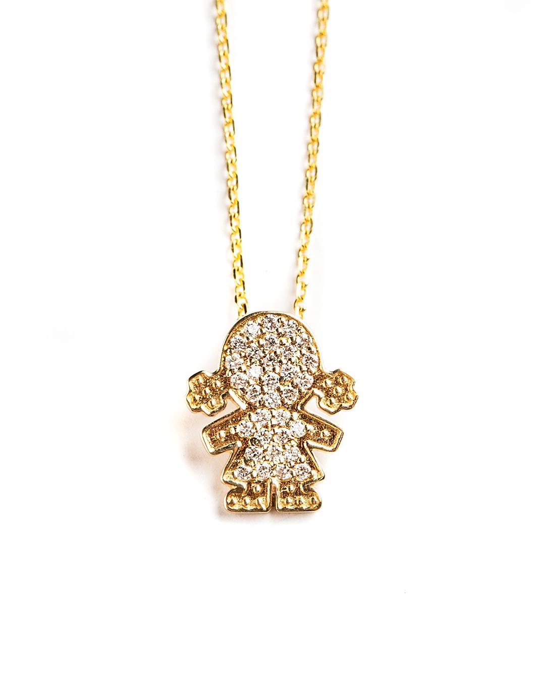 925 GOLD PLATED CRYSTALS GIRL PENDANT