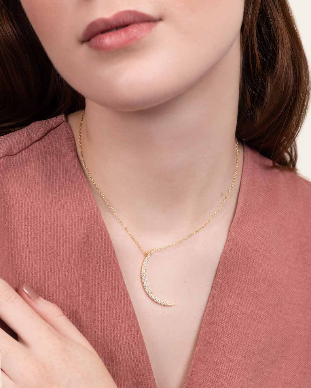 925 GOLD PLATED MOON PENDANT