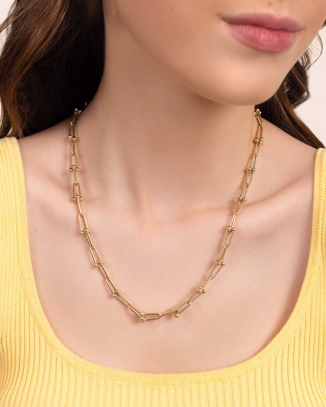 14K GOLD DOT LINK CHAIN NECKLACE