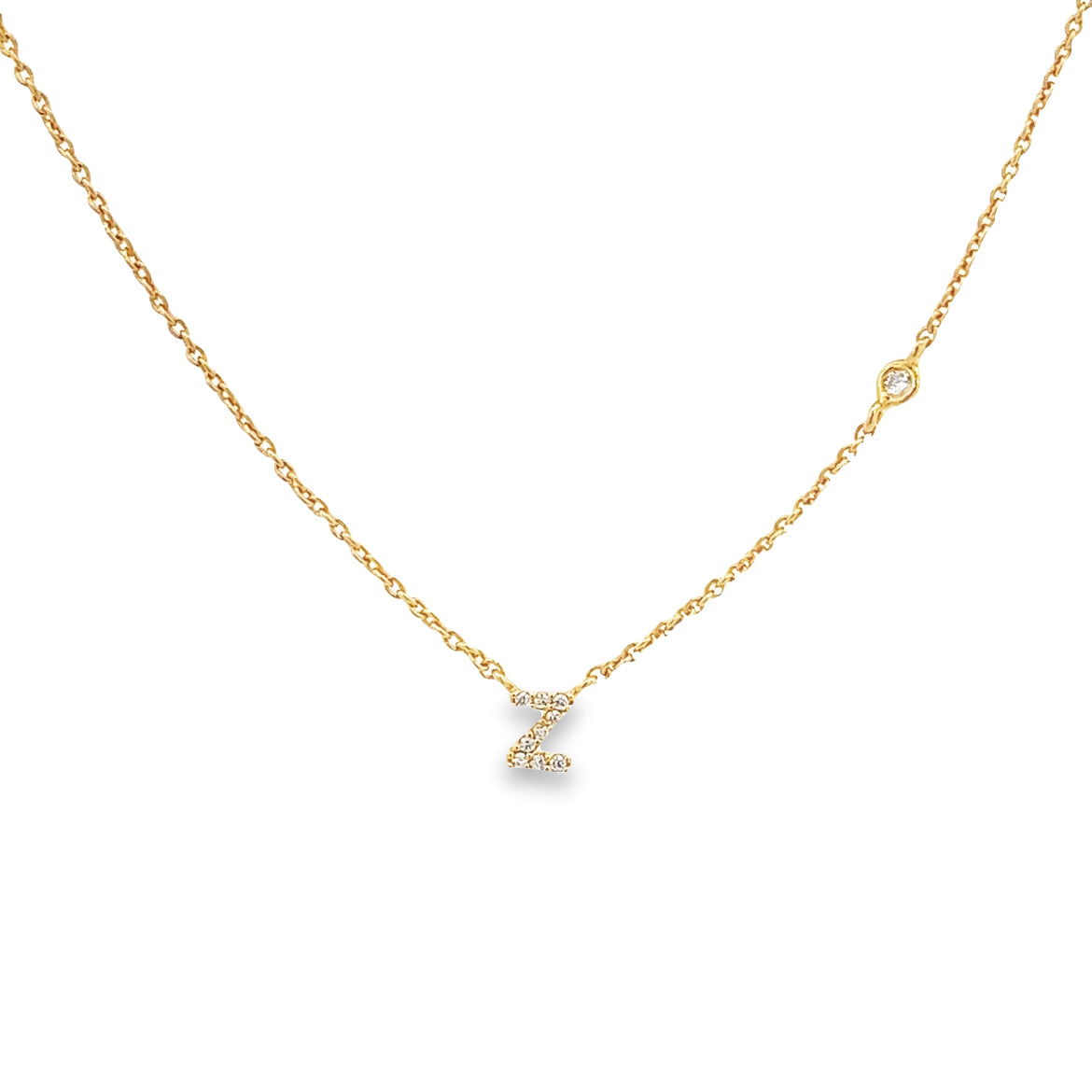 925 SILVER GOLD PLATED NECKLACE WITH LETTER Z