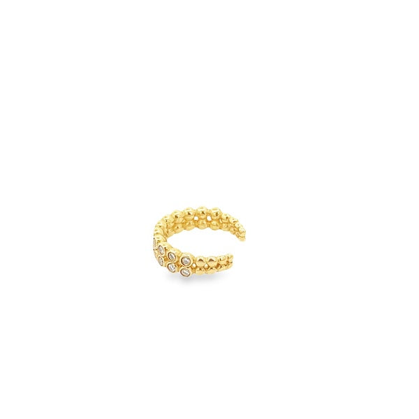 EAR CUFF CON DIAMANTES EN ORO AMARILLO DE 14K
