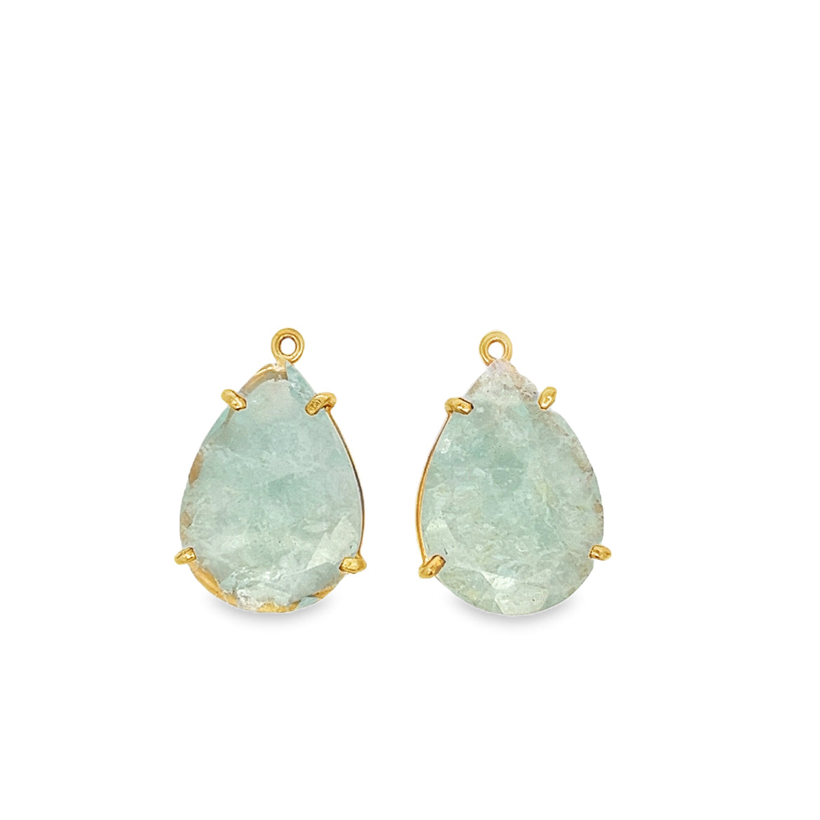 AQUAMARINE DROP CUT EARRINGS