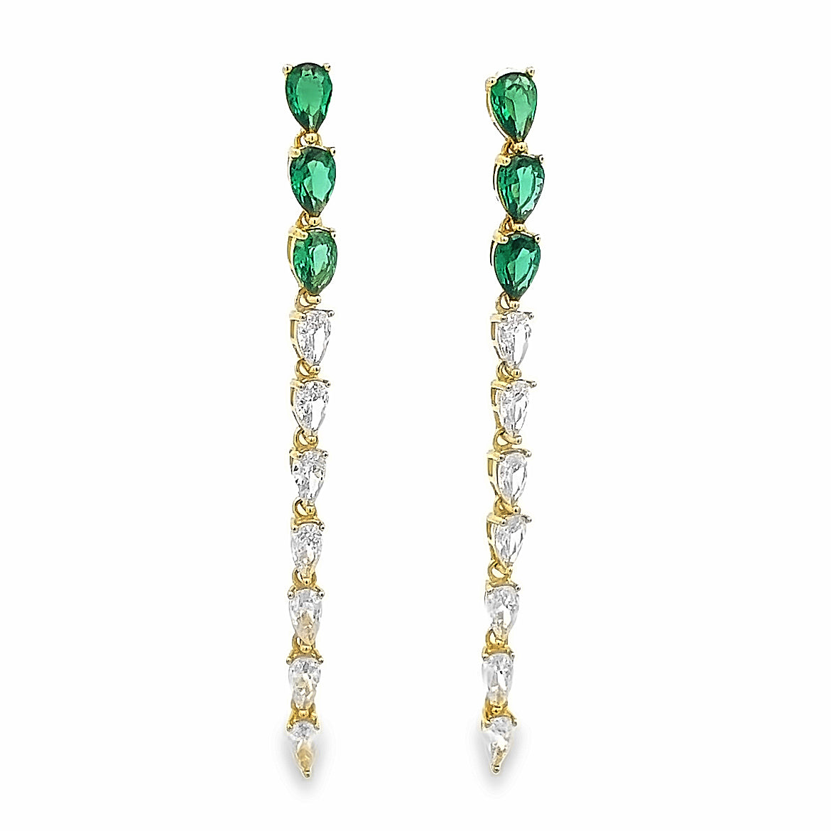 925 SILVER GOLD PLATED LONG EARRINGS