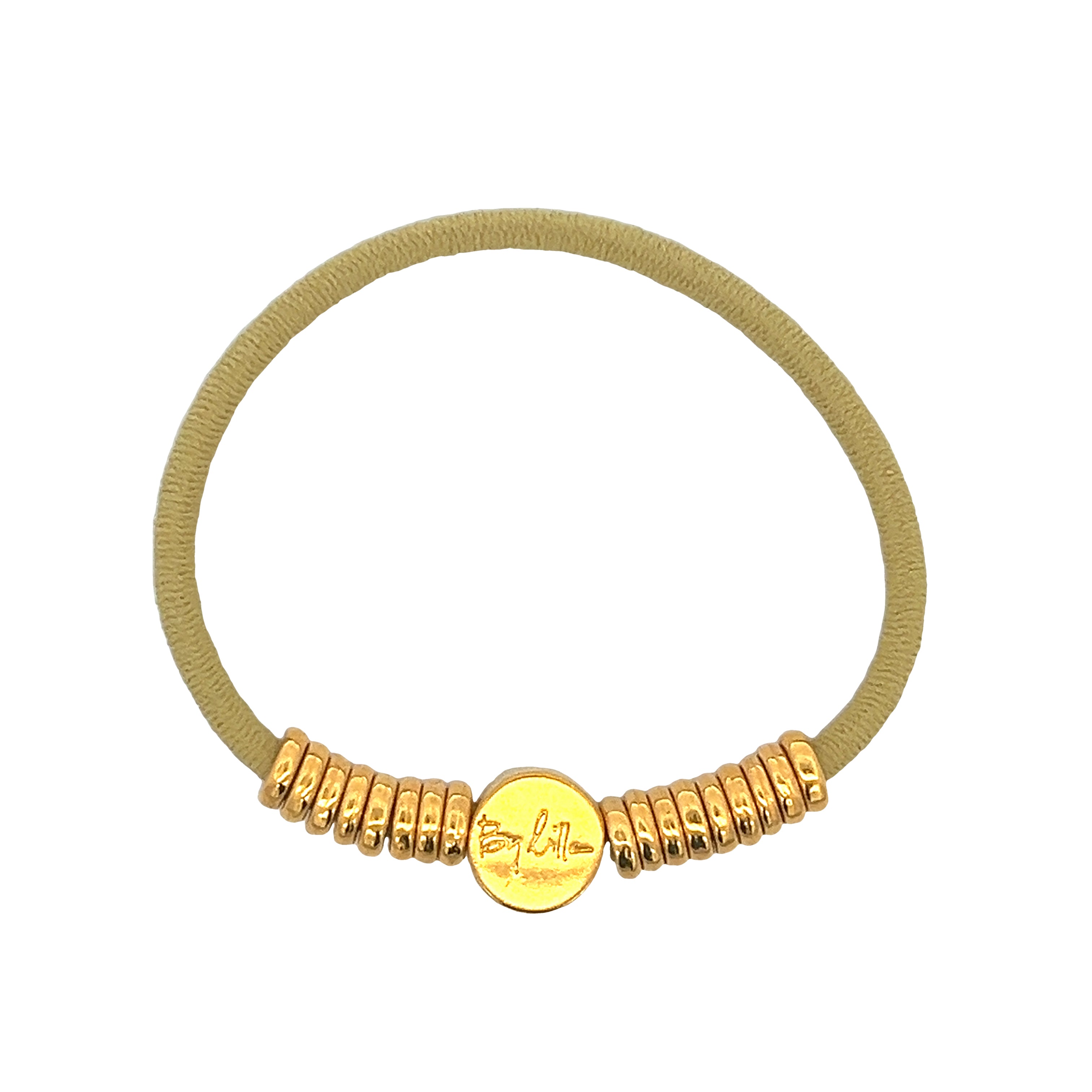 HAIR BRACELET AND HAIR TAIL WITH GOLDEN RINGS
