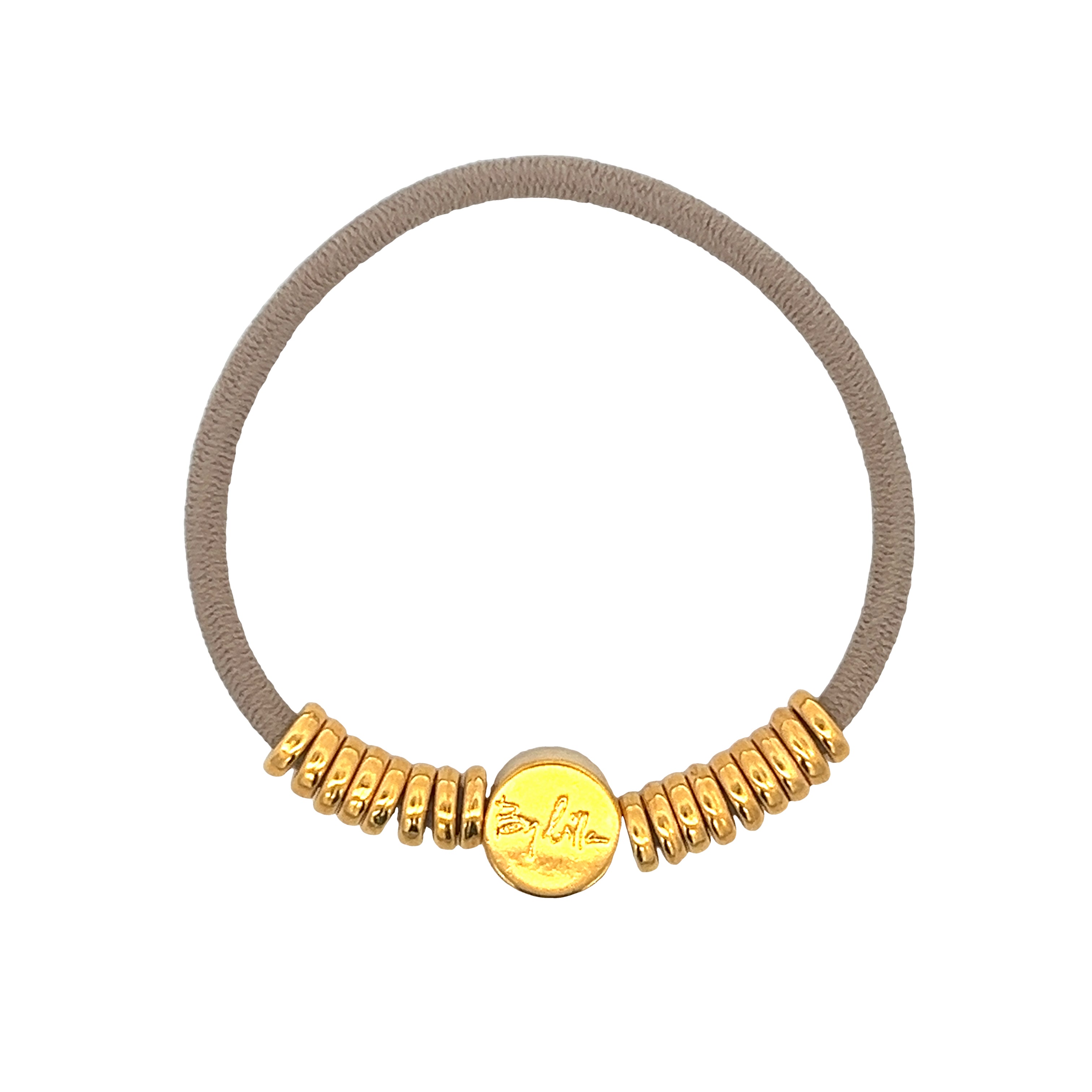 HAIR BRACELET AND HAIR TAIL WITH GOLDEN RINGS