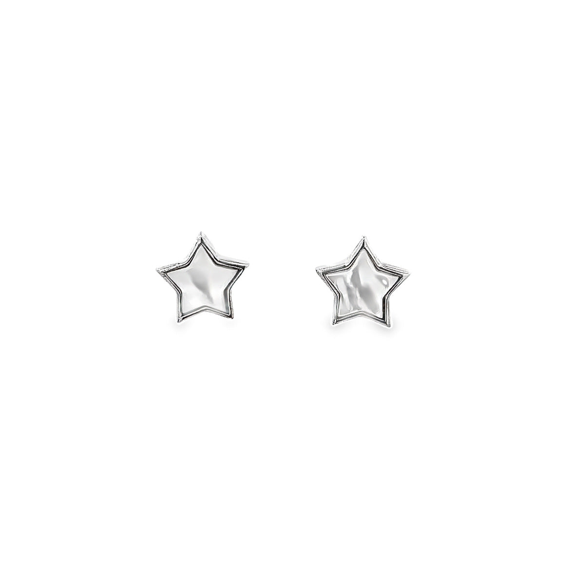 925 SILVER PLATED STAR WITH MOTHER OF PEARL EARRINGS