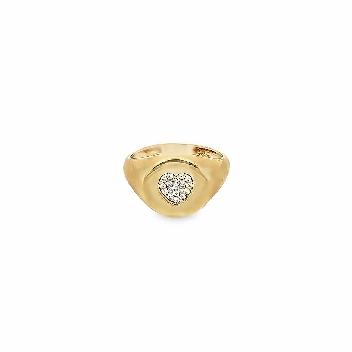 925 SILVER GOLD PLATED HEART CHUNKY RING