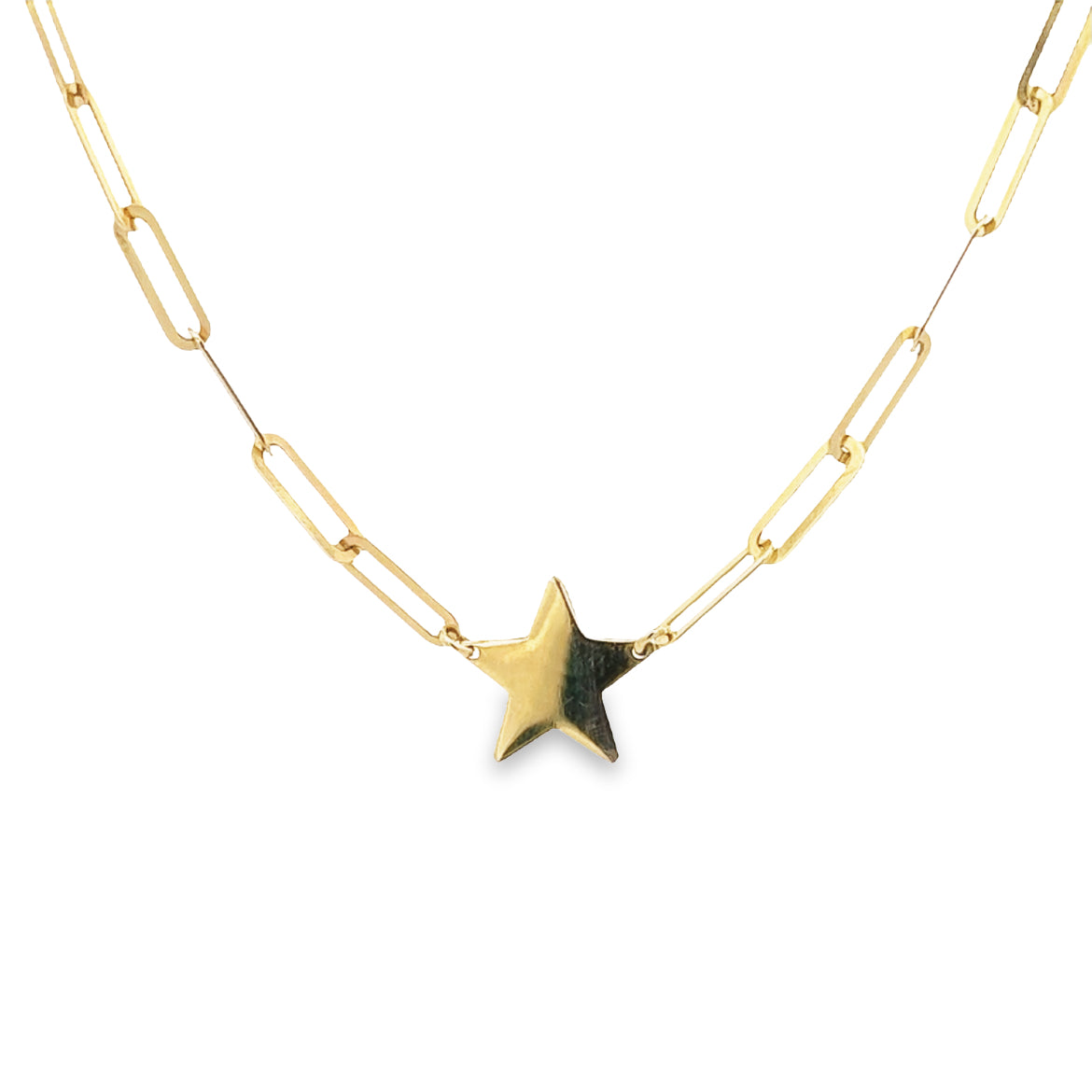 14K GOLD LINK CHAIN WITH STAR CHARM