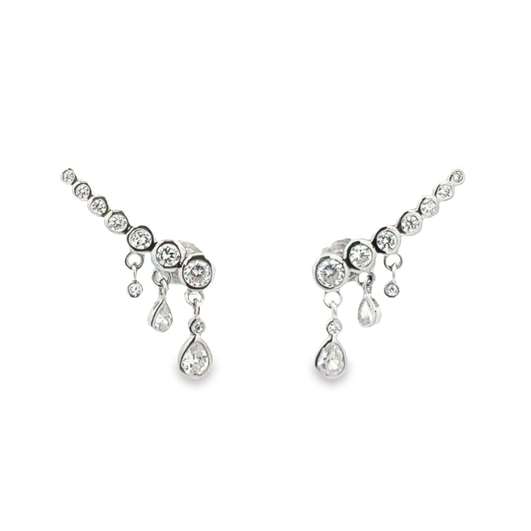 925 SILVER PLATED EARRINGS CLIMBER