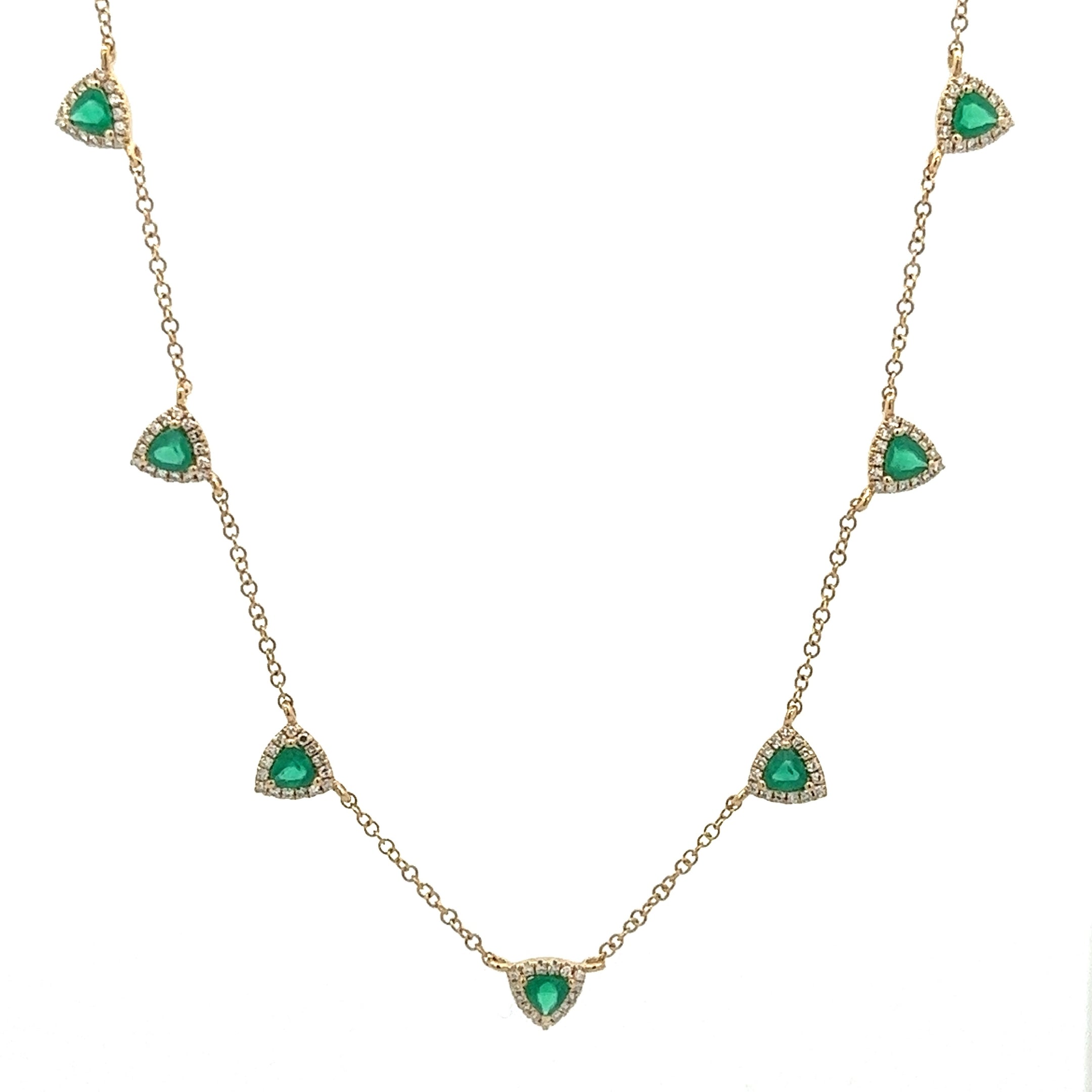 14K GOLD EMERALD NECKLACE